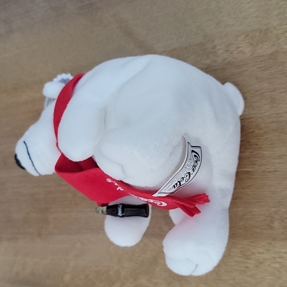 1998 Coca-Cola Polar Bear in Red Scarf Beanie Plush - Picture 5 of 10